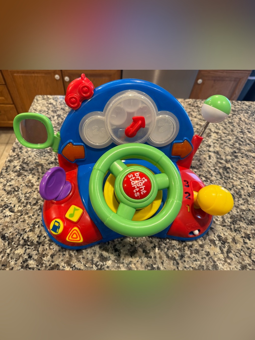 Bright Starts Kids Steering Wheel Toy - Red, Blue & Green Interactive Toy